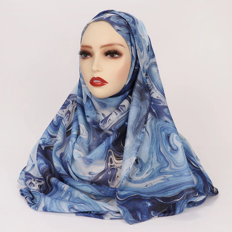 Watercolor Print Lady Hijab