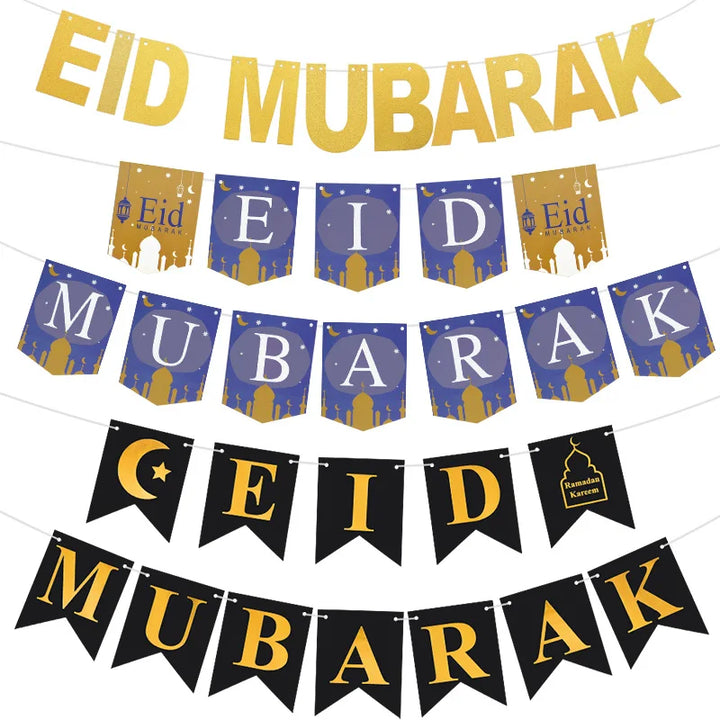 EID Mubarak Banner Glitter Star