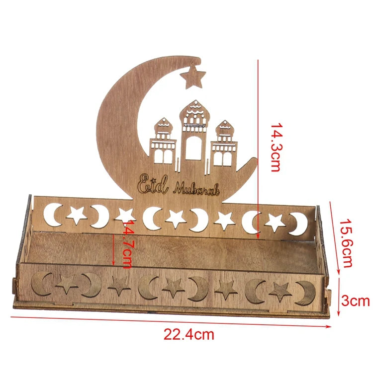 Wooden Pendant EID Mubarak 2025 Ramadan Decoration for Home