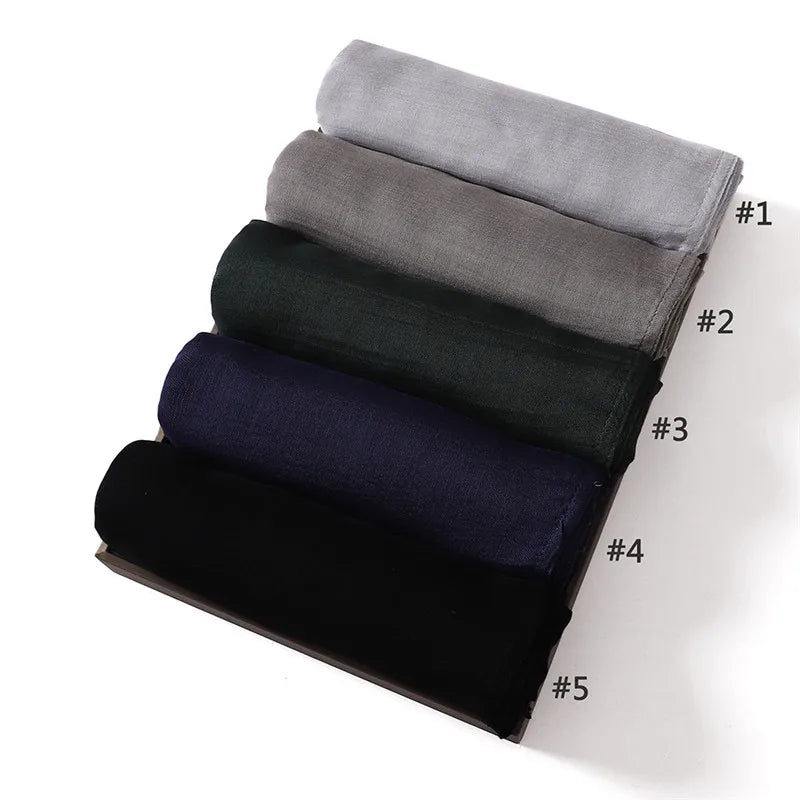 Women Big Size Plain Solid Cotton Rayon Hijab