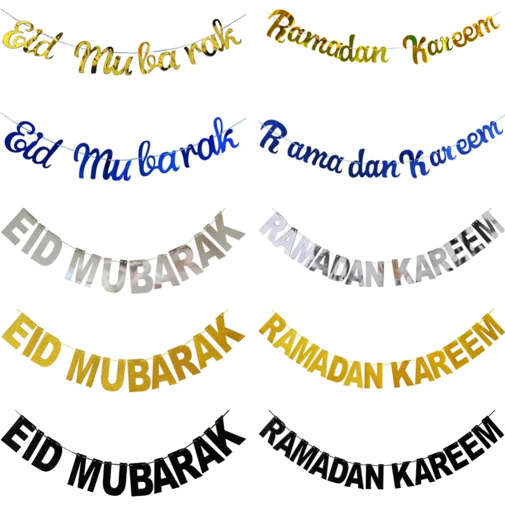 EID Mubarak Star Moon Hanging Banner
