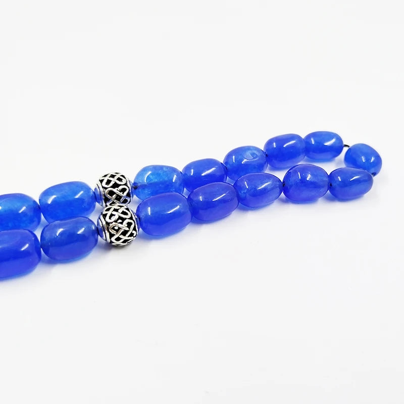 Natural Blue Agates Stone Prayer Beads