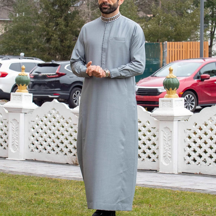 Islamic Muslim men's long sleeved casual robe