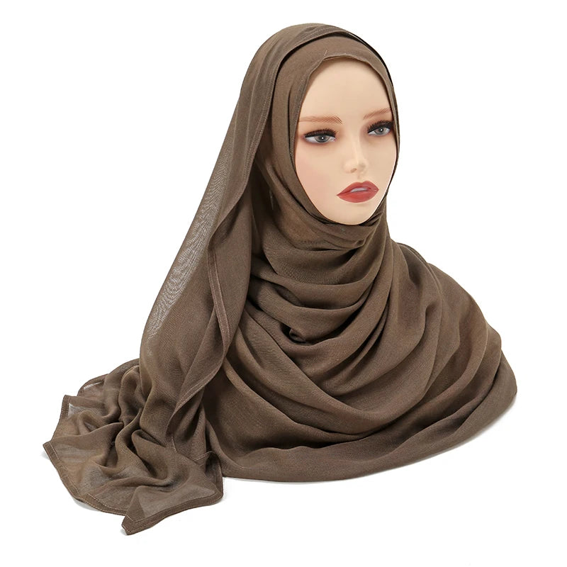 Muslim Modal Hijab Rayon Cotton Shawls For Women Plain Scarf Big Size Headscarf Islamic Turban Headband 190*85cm