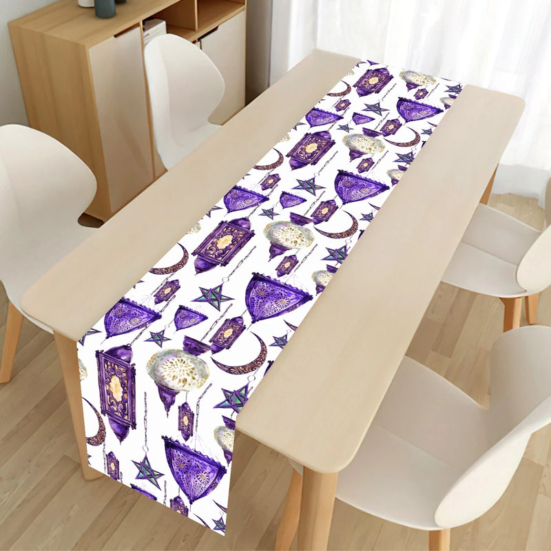 Ramadan Kareem Polyester Table Runner Ramadan Decoration For Home 2025 Islamic Muslim Party Supplies Gift EID Mubarak Al Adha