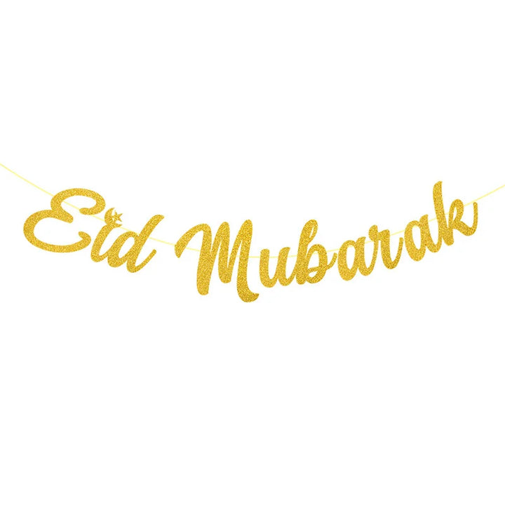 EID Mubarak Banner Glitter Star