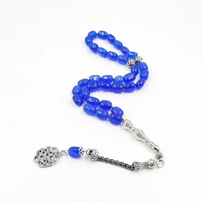 Natural Blue Agates Stone Prayer Beads