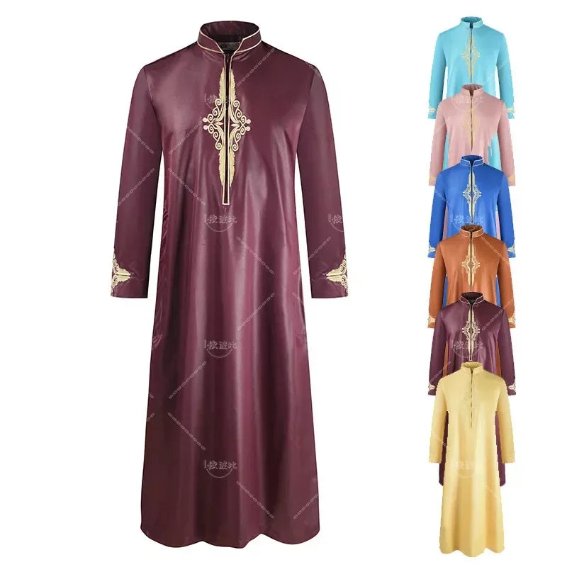 Muslim Men's Long Sleeved Loose Fitting Robe