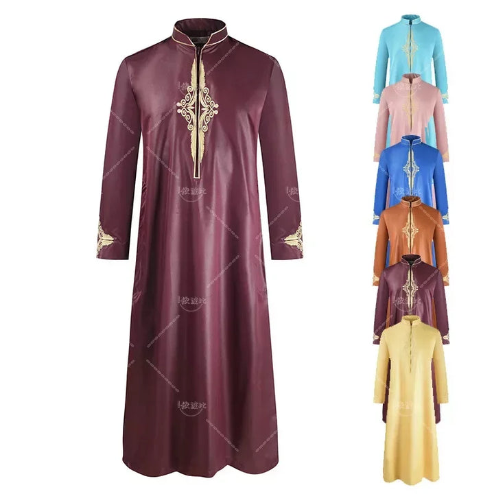 Muslim Men's Long Sleeved Loose Fitting Robe