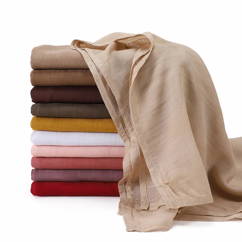 Thin Plain Muslim Hijabs for Women