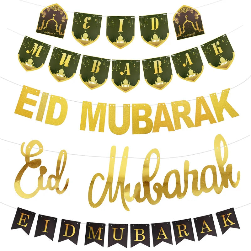 EID Mubarak Banner Glitter Star