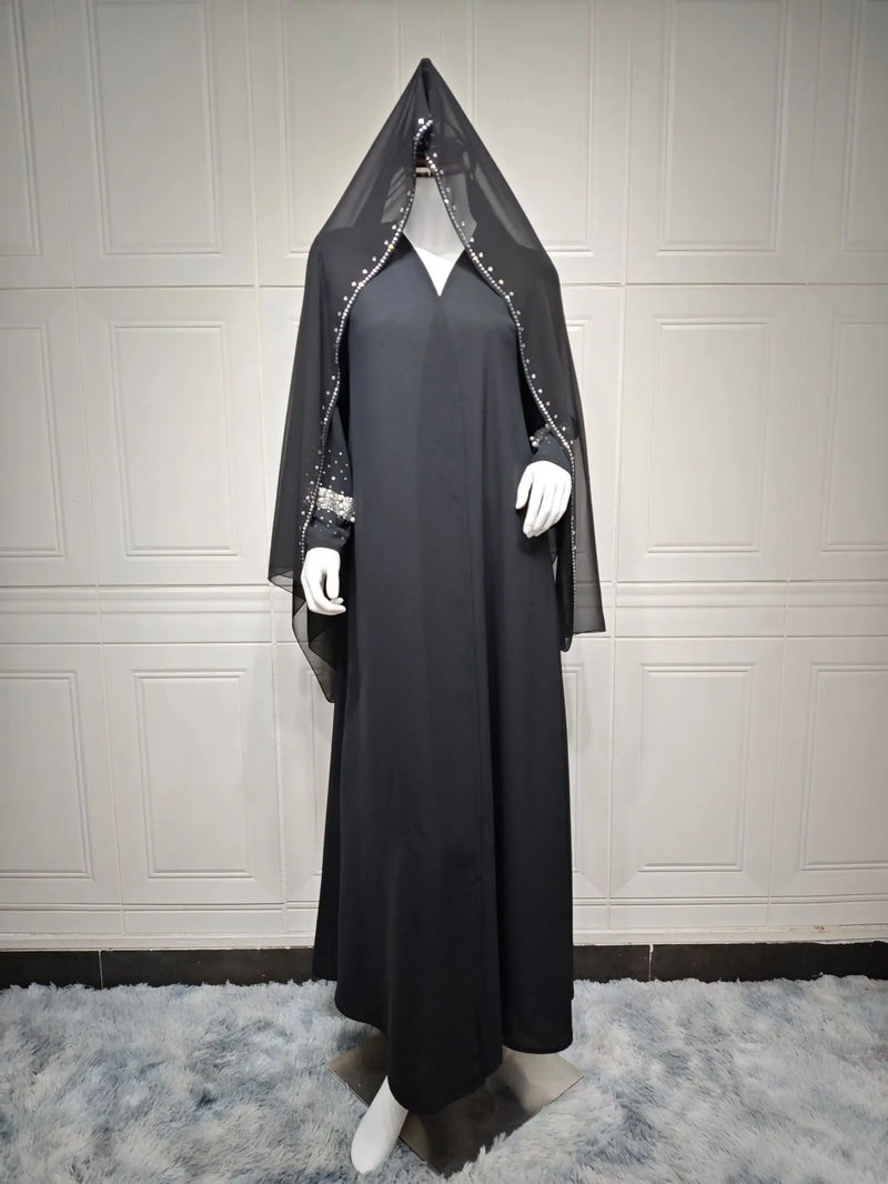 Muslim Women's Large Size Abaya with Scarf