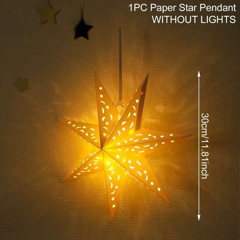 Eid Mubarak Hollow Star Hanging Home Decorations