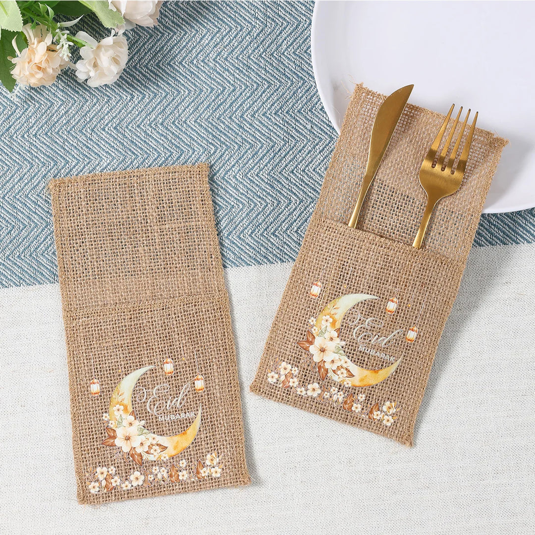 Eid Mubarak Moon Star Knife and Fork Bag