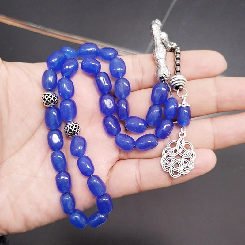 Natural Blue Agates Stone Prayer Beads