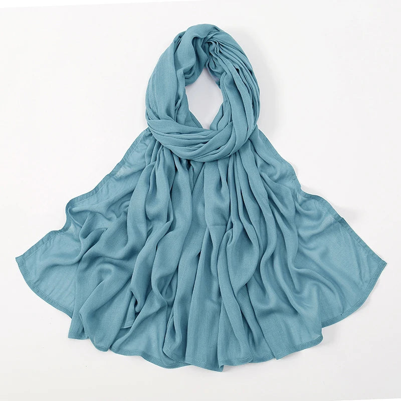 Muslim Modal Hijab Rayon Cotton Shawls For Women Plain Scarf Big Size Headscarf Islamic Turban Headband 190*85cm