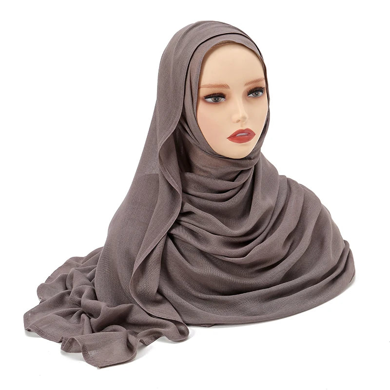 Muslim Modal Hijab Rayon Cotton Shawls For Women Plain Scarf Big Size Headscarf Islamic Turban Headband 190*85cm