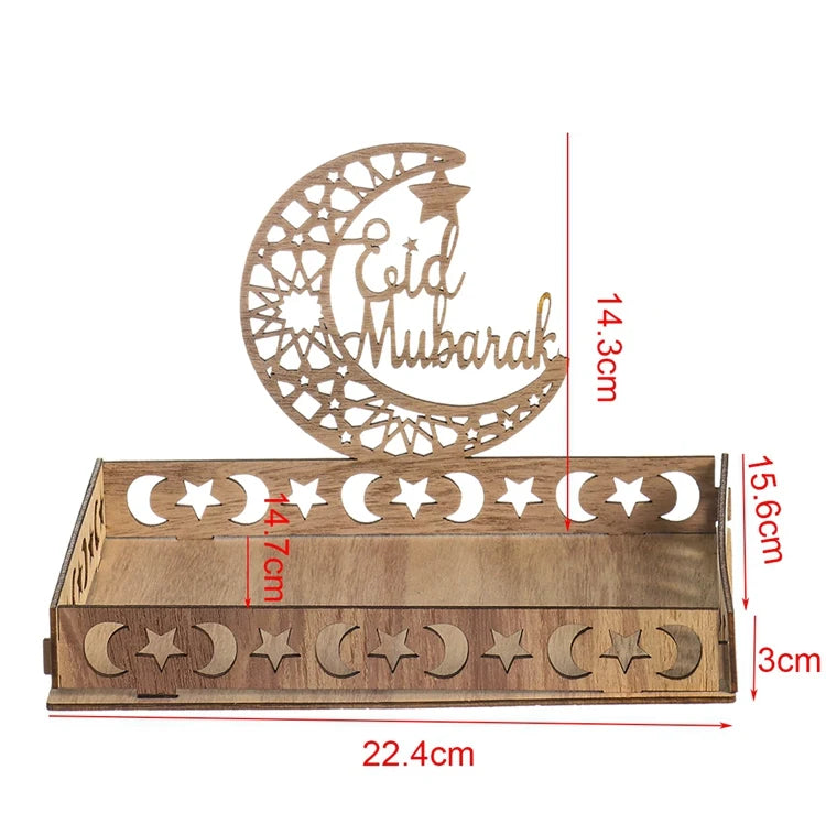 Wooden Pendant EID Mubarak 2025 Ramadan Decoration for Home