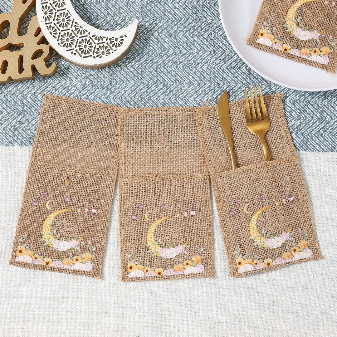 Eid Mubarak Moon Star Knife and Fork Bag
