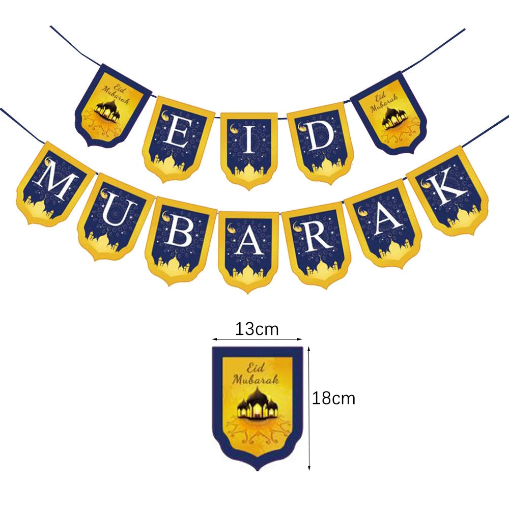 EID Mubarak Star Moon Hanging Banner