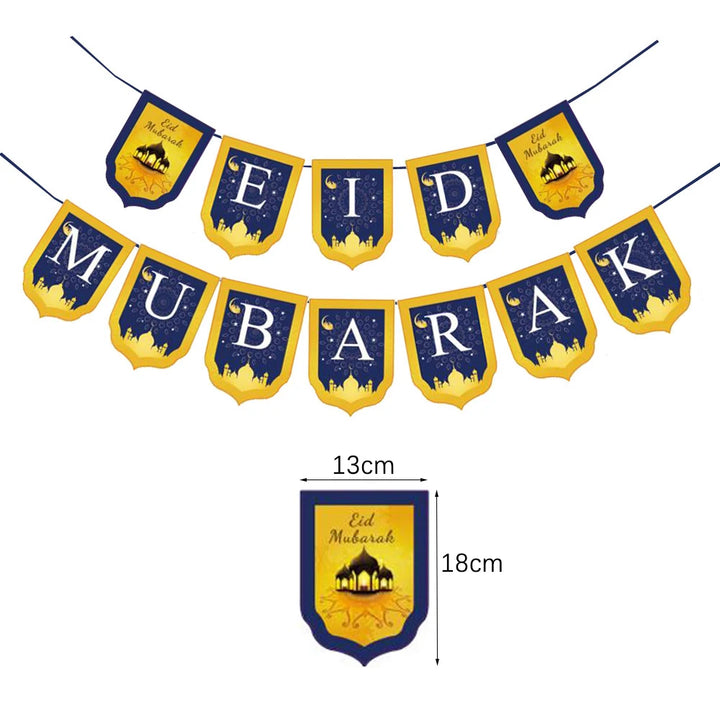EID Mubarak Star Moon Hanging Banner