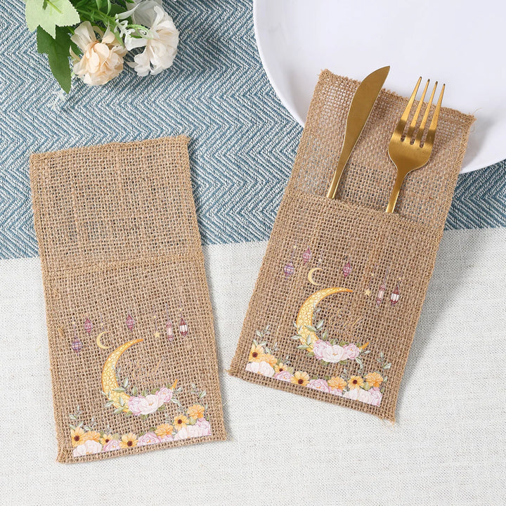 Eid Mubarak Moon Star Knife and Fork Bag