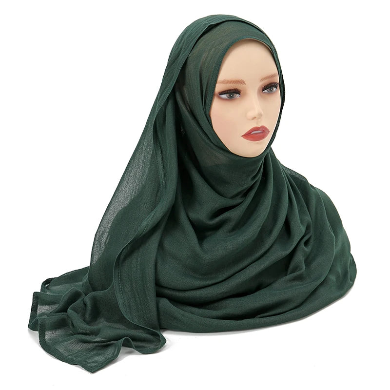 Muslim Modal Hijab Rayon Cotton Shawls For Women Plain Scarf Big Size Headscarf Islamic Turban Headband 190*85cm