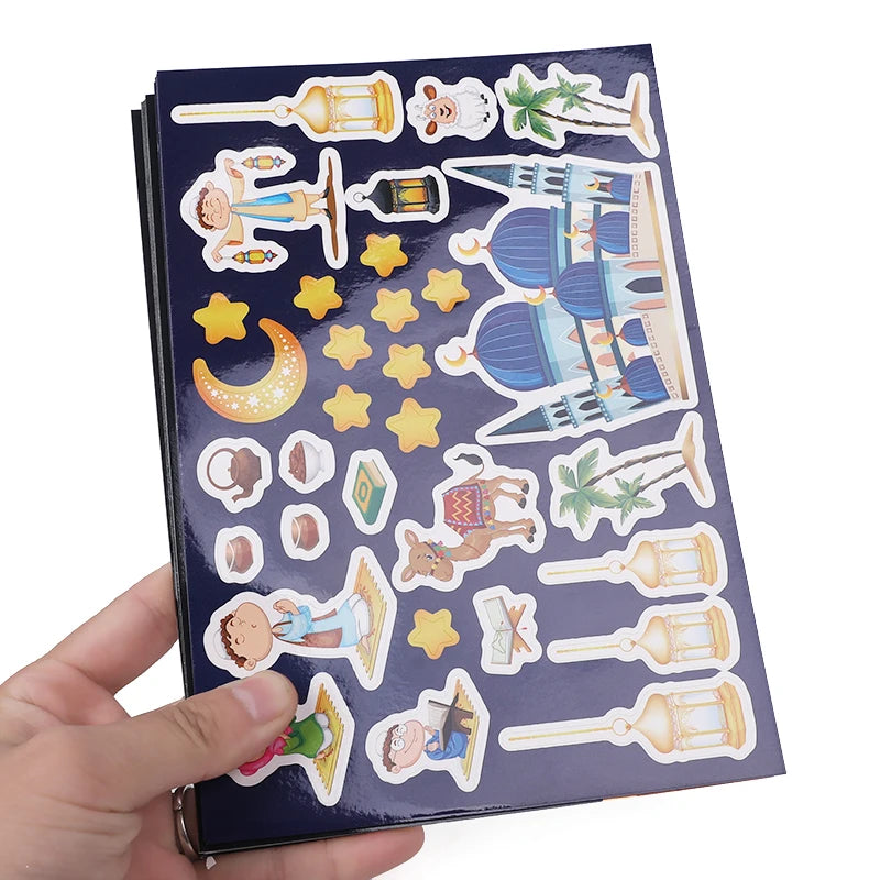 12pcs Eid Mubarak DIY Stickers for Kids