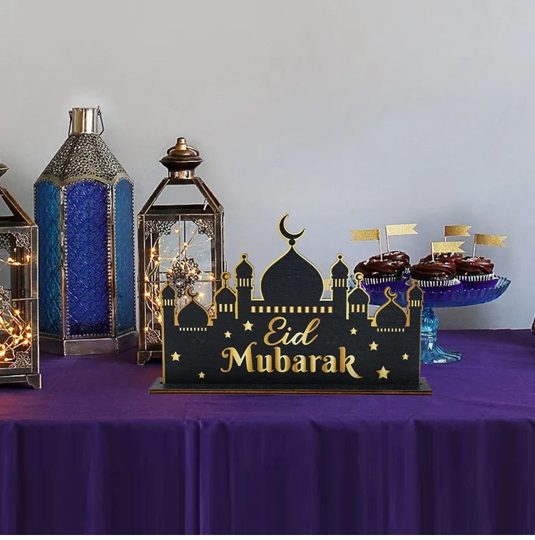 EID Mubarak Decoration Wooden Ornaments