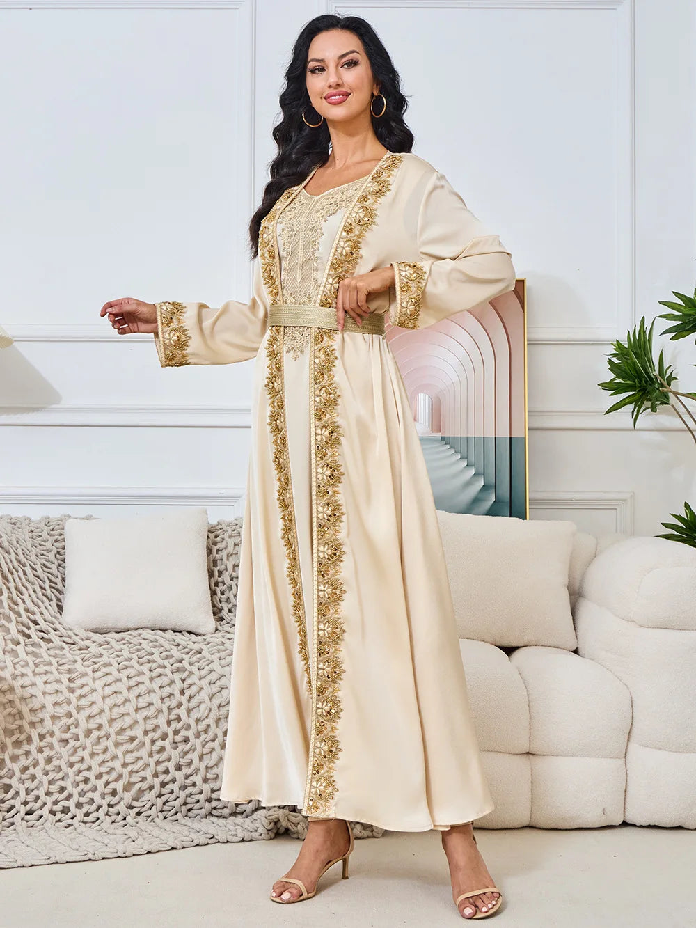 2 Piece Sets Muslim Women Abaya