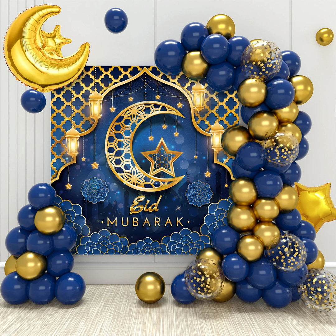 Eid Mubarak Green Gold Balloon
