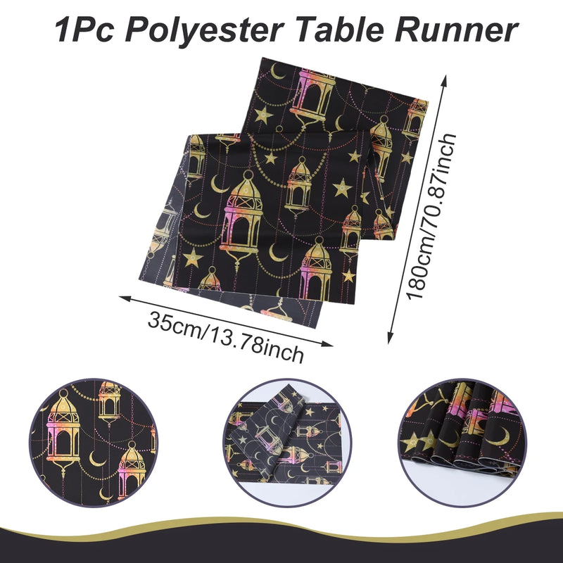 Ramadan Kareem Polyester Table Runner Ramadan Decoration For Home 2025 Islamic Muslim Party Supplies Gift EID Mubarak Al Adha