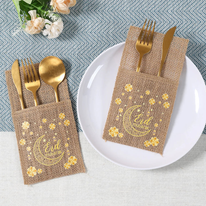 Eid Mubarak Moon Star Knife and Fork Bag
