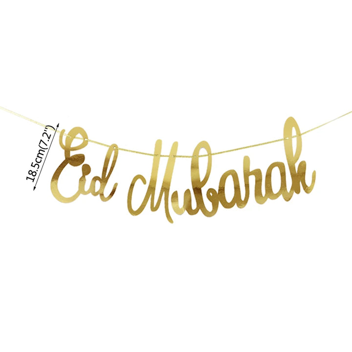 EID Mubarak Banner Glitter Star