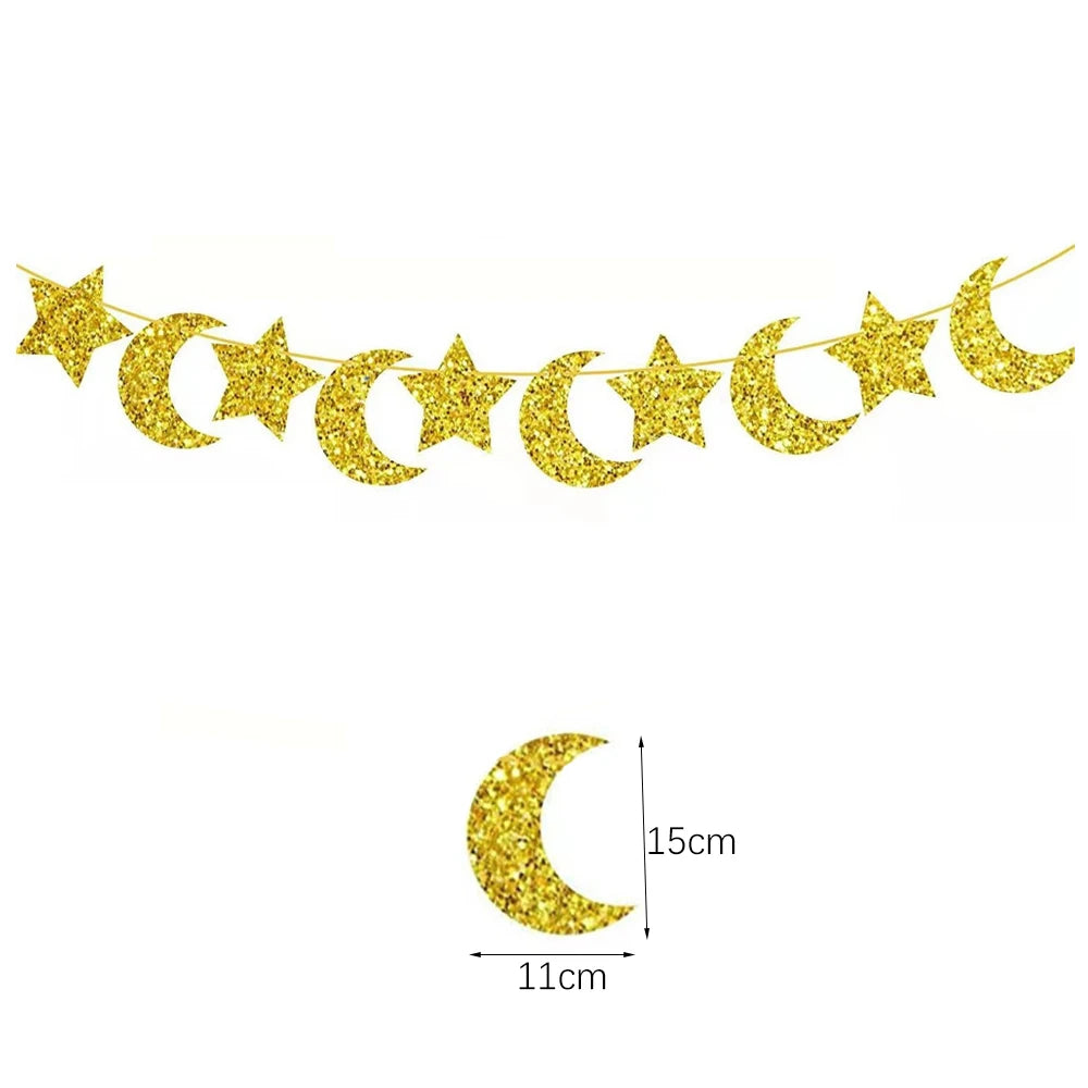 EID Mubarak Star Moon Hanging Banner