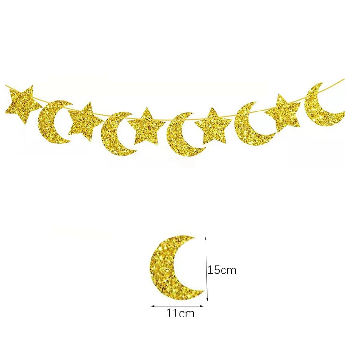 EID Mubarak Star Moon Hanging Banner