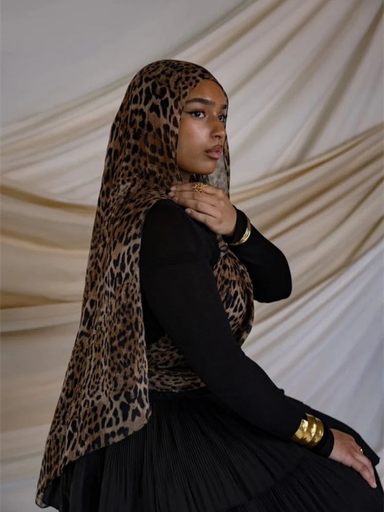 Leopard Print Ramadan Hijab for Women