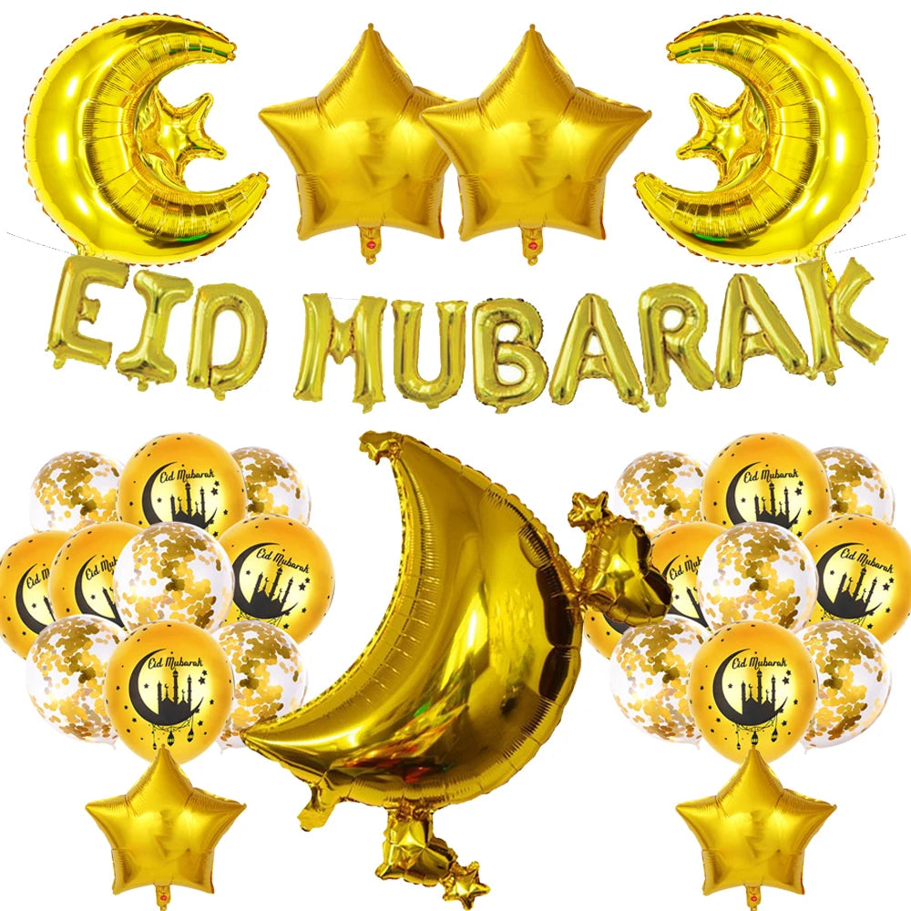 Eid Mubarak Letter Balloons