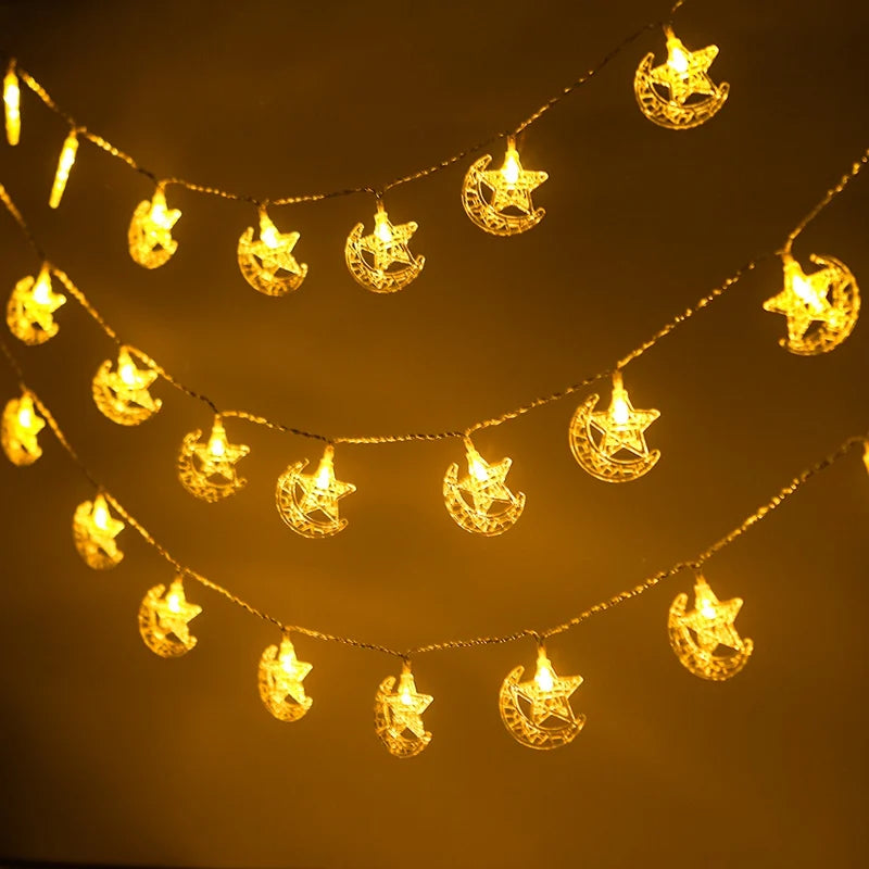 Moon Star Eid Mubarak String Light 2025 Ramadan Decoration For Home