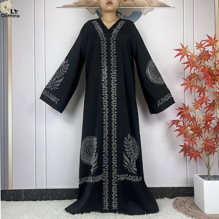 Muslim Women Diamonds Dashiki Abaya