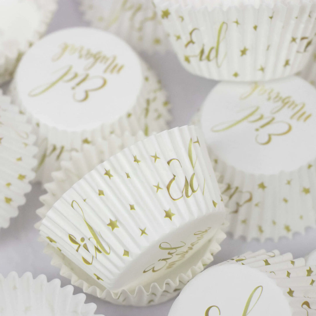 50pcs/set Eid Mubarak Cupcake Paper