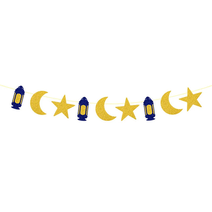 EID Mubarak Banner Glitter Star
