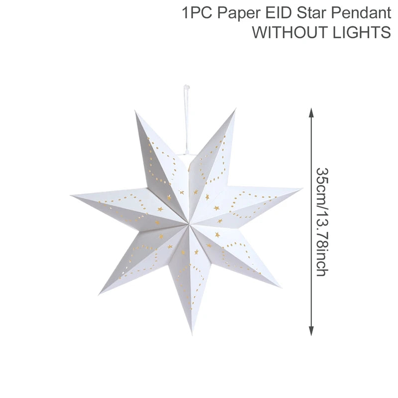 Eid Mubarak Hollow Star Hanging Home Decorations