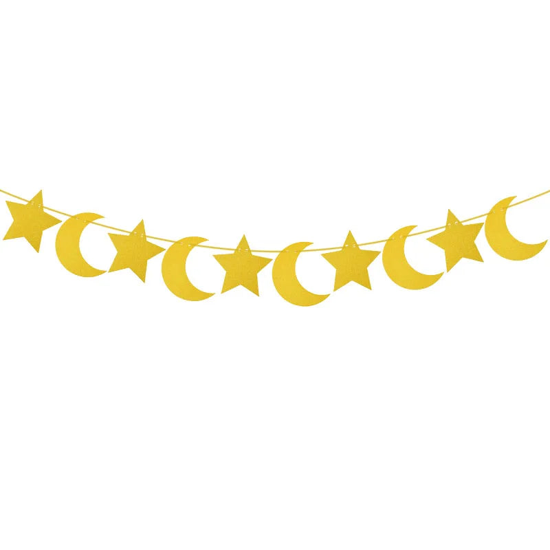 EID Mubarak Banner Glitter Star