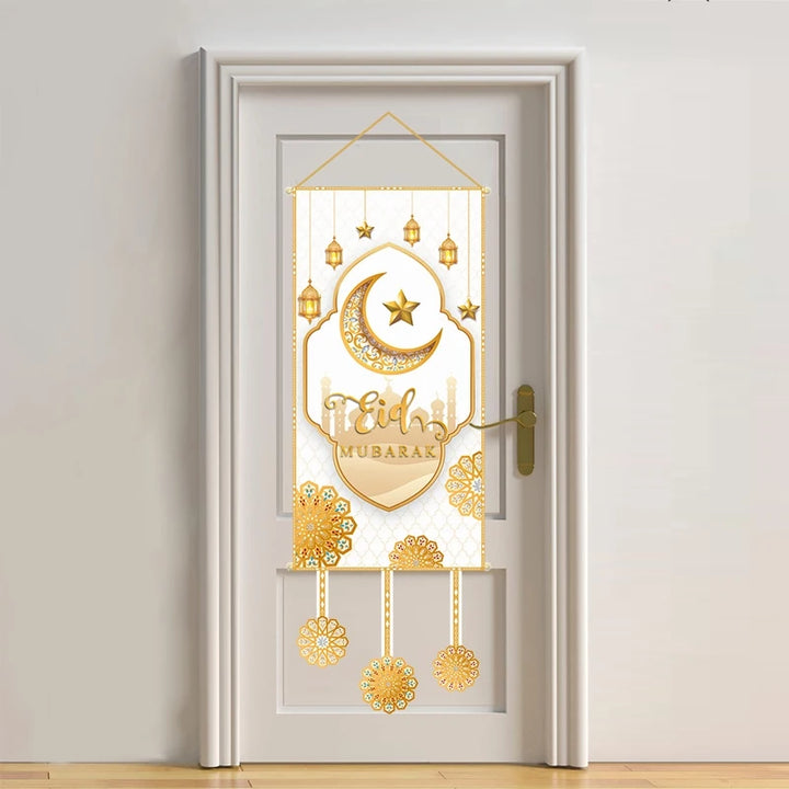 Eid Mubarak Decoration 2025 Hanging Flag Ramadan For Home Door Islamic Muslim Party Decor Ramadan Kareem Banner Eid Al-Fitr Gift