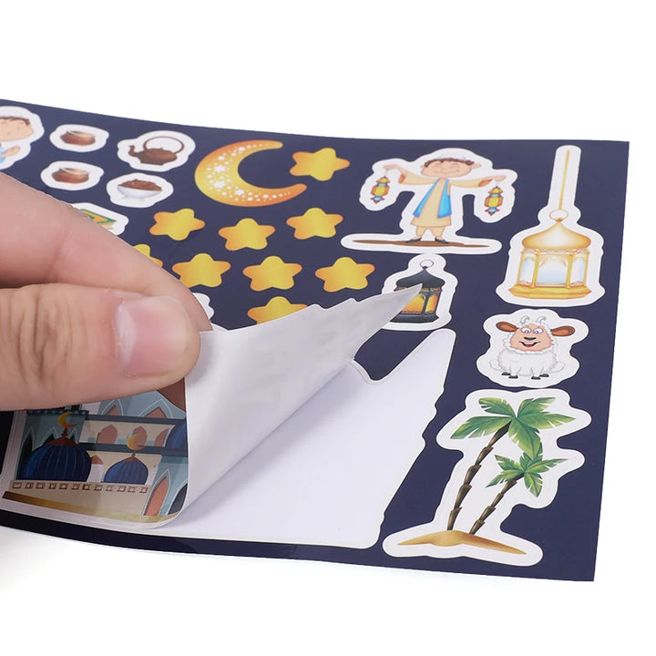 12pcs Eid Mubarak DIY Stickers for Kids
