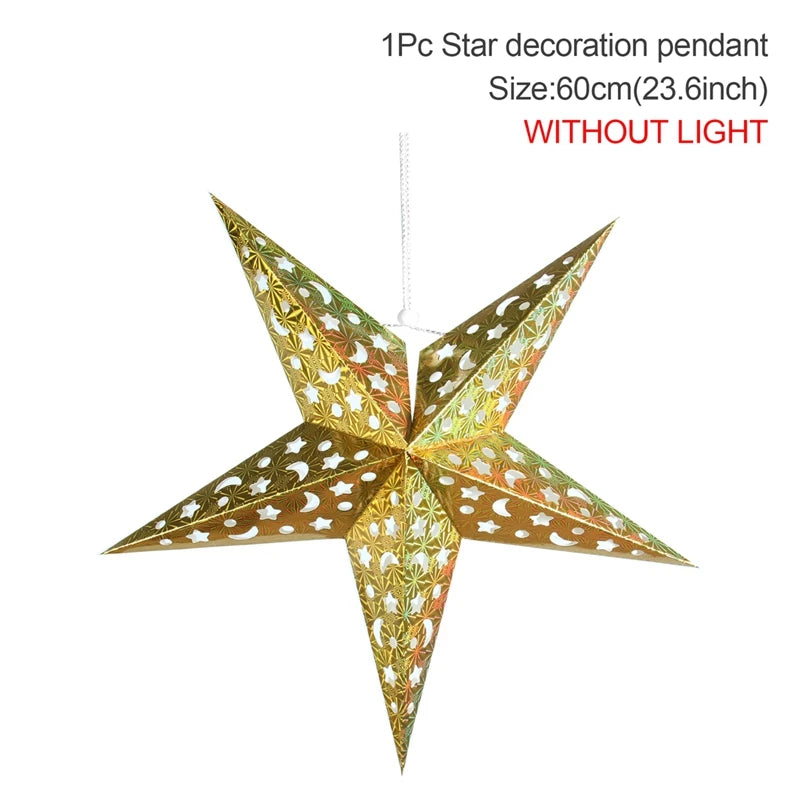 Eid Mubarak Hollow Star Hanging Home Decorations