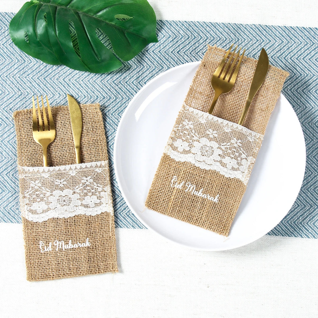Eid Mubarak Moon Star Knife and Fork Bag