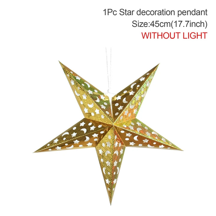 Eid Mubarak Hollow Star Hanging Home Decorations
