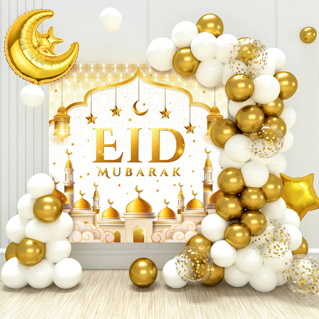 Eid Mubarak Green Gold Balloon